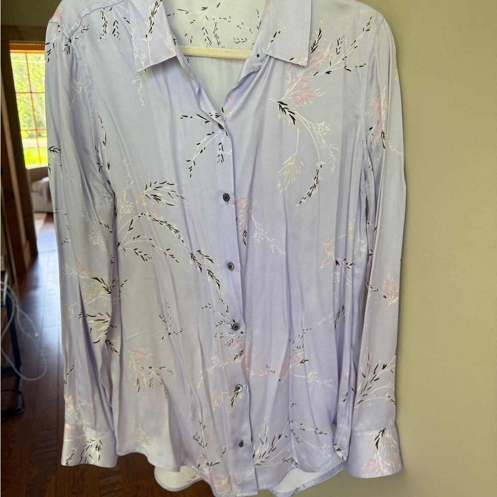 Equipment Lavender Floral Blouse